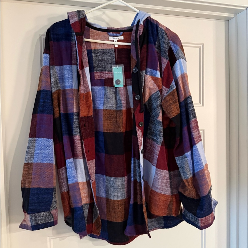 Maurices Multicolor Plaid Button Down Shirt